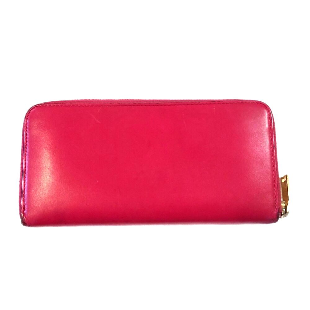 Saint Laurent (Authentic) Electric Pink Leather & Gold Zippy Long Wallet, VGUC - Picture 2 of 10